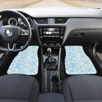 Pastel Blue Kahili Quilt Hawaii Car Mats Tropical Flower Seamless Half Style LT14 Set 2pcs - Front Blue - Polynesian Pride