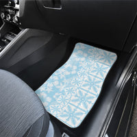 Pastel Blue Kahili Quilt Hawaii Car Mats Tropical Flower Seamless Half Style LT14 - Polynesian Pride