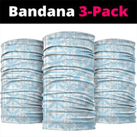 Pastel Blue Kahili Quilt Hawaii Neck Gaiter Tropical Flower Seamless Half Style LT14 package One Size: 25*50cm Blue - Polynesian Pride