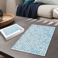 Pastel Blue Kahili Quilt Hawaii Puzzle Tropical Flower Seamless Half Style LT14 - Polynesian Pride