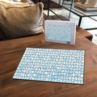 Pastel Blue Kahili Quilt Hawaii Puzzle Tropical Flower Seamless Half Style LT14 - Polynesian Pride