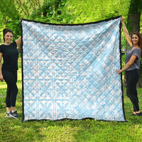 Pastel Blue Kahili Quilt Hawaii Quilt Tropical Flower Seamless Half Style LT14 - Polynesian Pride