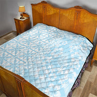 Pastel Blue Kahili Quilt Hawaii Quilt Tropical Flower Seamless Half Style LT14 - Polynesian Pride