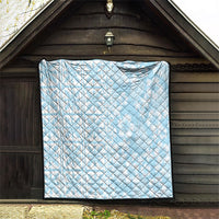 Pastel Blue Kahili Quilt Hawaii Quilt Tropical Flower Seamless Half Style LT14 - Polynesian Pride