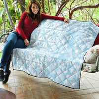Pastel Blue Kahili Quilt Hawaii Quilt Tropical Flower Seamless Half Style LT14 - Polynesian Pride