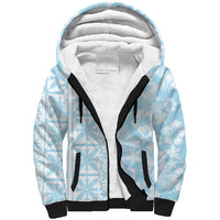 Pastel Blue Kahili Quilt Hawaii Sherpa Hoodie Tropical Flower Seamless Half Style LT14 Unisex Blue - Polynesian Pride