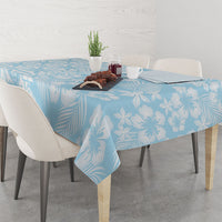 Pastel Blue Kahili Quilt Hawaii Tablecloth Tropical Flower Seamless Half Style LT14 - Polynesian Pride