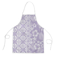 Pastel Purple Kahili Quilt Hawaii Apron Tropical Flower Seamless Half Style LT14 Purple - Polynesian Pride