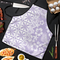 Pastel Purple Kahili Quilt Hawaii Apron Tropical Flower Seamless Half Style LT14 Purple - Polynesian Pride