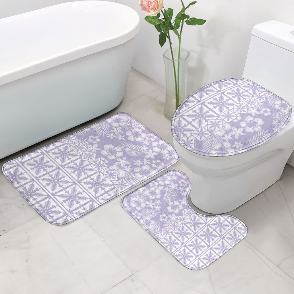 Pastel Purple Kahili Quilt Hawaii Bathroom Set Tropical Flower Seamless Half Style LT14 - Polynesian Pride