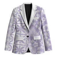 Pastel Purple Kahili Quilt Hawaii Blazer Tropical Flower Seamless Half Style LT14 Unisex Purple - Polynesian Pride