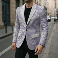Pastel Purple Kahili Quilt Hawaii Blazer Tropical Flower Seamless Half Style LT14 - Polynesian Pride