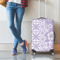 Pastel Purple Kahili Quilt Hawaii Luggage Cover Tropical Flower Seamless Half Style LT14 - Polynesian Pride