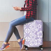 Pastel Purple Kahili Quilt Hawaii Luggage Cover Tropical Flower Seamless Half Style LT14 - Polynesian Pride