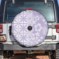 Pastel Purple Kahili Quilt Hawaii Spare Tire Cover Tropical Flower Seamless Half Style LT14 Purple - Polynesian Pride