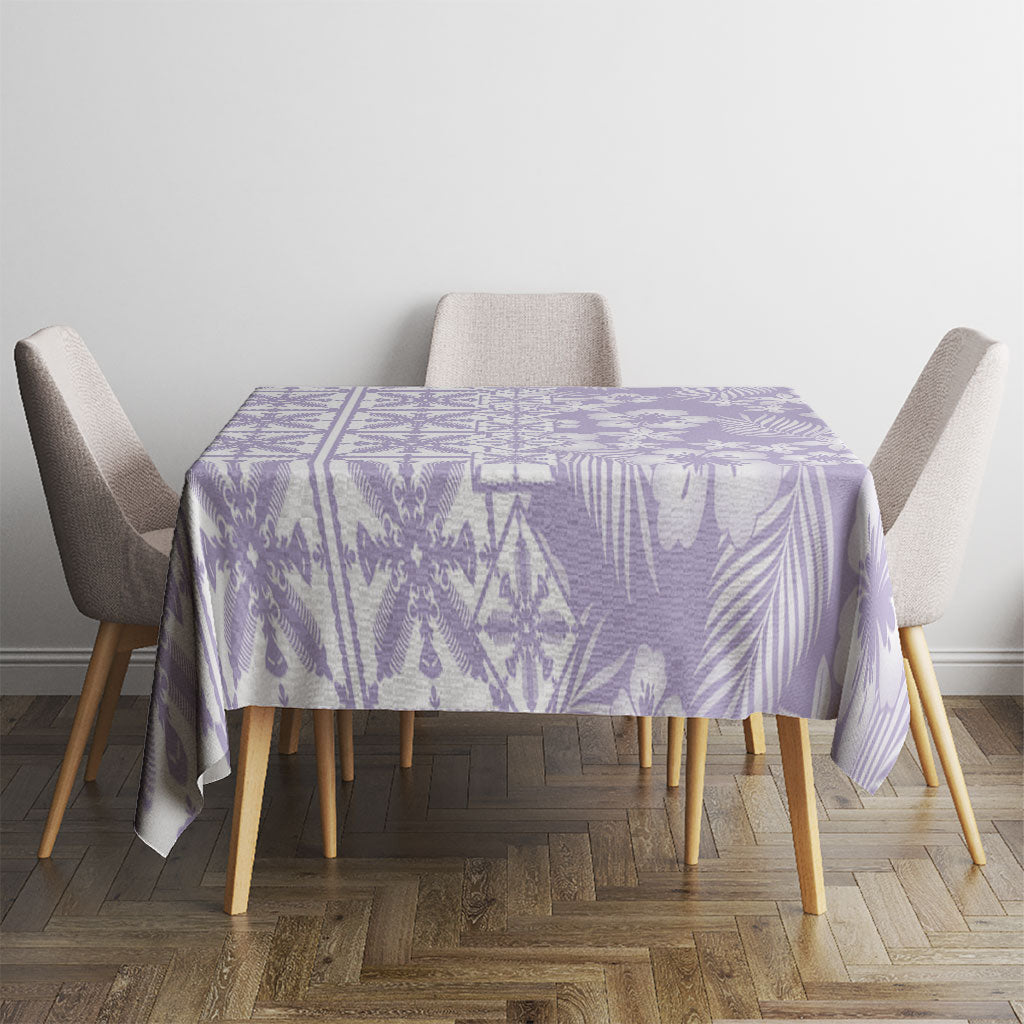 Pastel Purple Kahili Quilt Hawaii Tablecloth Tropical Flower Seamless Half Style LT14 - Polynesian Pride