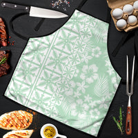 Pastel Green Kahili Quilt Hawaii Apron Tropical Flower Seamless Half Style LT14 Green - Polynesian Pride