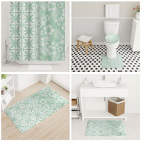 Pastel Green Kahili Quilt Hawaii Bathroom Set Tropical Flower Seamless Half Style LT14 - Polynesian Pride