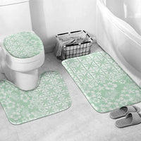 Pastel Green Kahili Quilt Hawaii Bathroom Set Tropical Flower Seamless Half Style LT14 Mat Set Only (3 pcs) One Size Green - Polynesian Pride