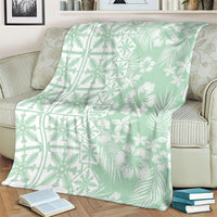Pastel Green Kahili Quilt Hawaii Blanket Tropical Flower Seamless Half Style LT14 - Polynesian Pride