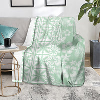 Pastel Green Kahili Quilt Hawaii Blanket Tropical Flower Seamless Half Style LT14 - Polynesian Pride