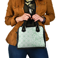 Pastel Green Kahili Quilt Hawaii Shoulder Handbag Tropical Flower Seamless Half Style LT14 - Polynesian Pride