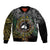 Personalised Australia And Vanuatu Bomber Jacket Aboriginal Lizard Polynesia Ni-Van Pig Tusk