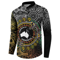 Personalised Australia And Vanuatu Button Sweatshirt Aboriginal Lizard Polynesia Ni-Van Pig Tusk LT14 - Polynesian Pride