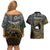 Personalised Australia And Vanuatu Couples Matching Off Shoulder Short Dress and Hawaiian Shirt Aboriginal Lizard Polynesia Ni-Van Pig Tusk