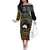 Personalised Australia And Vanuatu Family Matching Off The Shoulder Long Sleeve Dress and Hawaiian Shirt Aboriginal Lizard Polynesia Ni-Van Pig Tusk