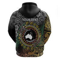 Personalised Australia And Vanuatu Hoodie Aboriginal Lizard Polynesia Ni-Van Pig Tusk LT14 - Polynesian Pride