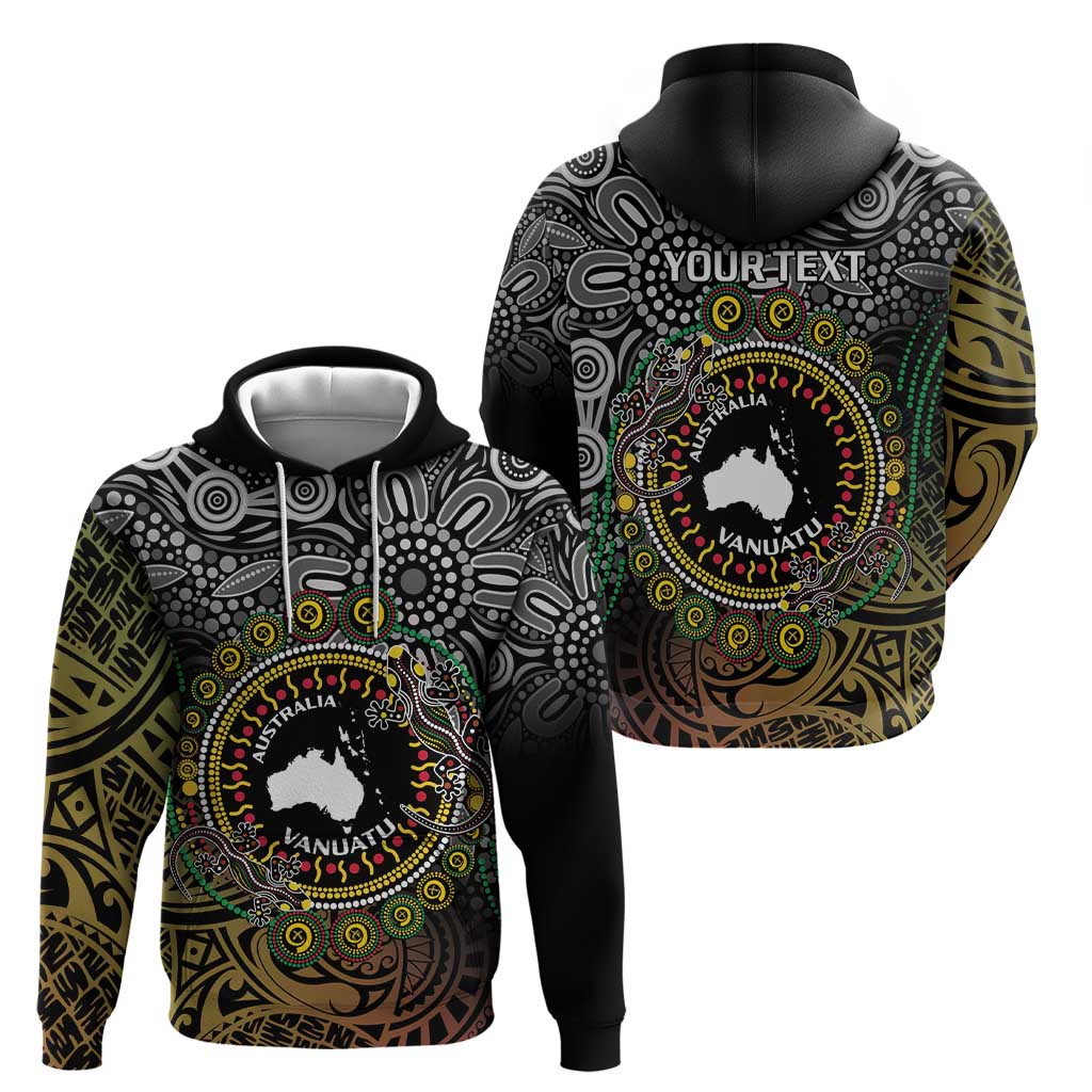 Personalised Australia And Vanuatu Hoodie Aboriginal Lizard Polynesia Ni-Van Pig Tusk LT14 - Polynesian Pride