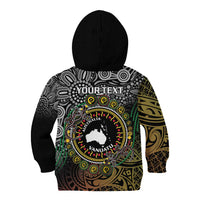 Personalised Australia And Vanuatu Kid Hoodie Aboriginal Lizard Polynesia Ni-Van Pig Tusk LT14 - Polynesian Pride