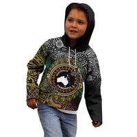Personalised Australia And Vanuatu Kid Hoodie Aboriginal Lizard Polynesia Ni-Van Pig Tusk LT14 - Polynesian Pride