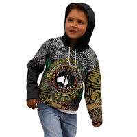 Personalised Australia And Vanuatu Kid Hoodie Aboriginal Lizard Polynesia Ni-Van Pig Tusk LT14 - Polynesian Pride