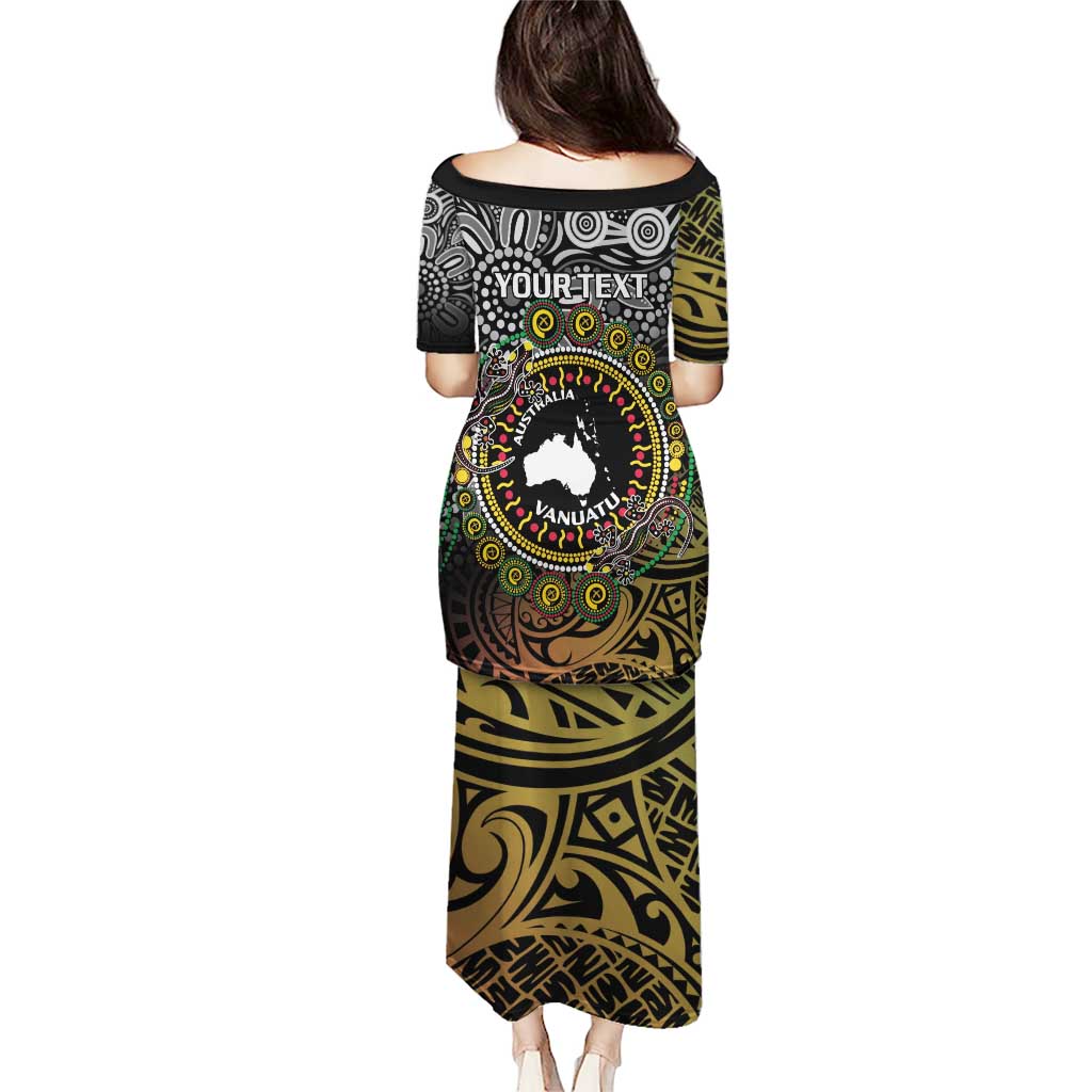 Personalised Australia And Vanuatu Puletasi Aboriginal Lizard Polynesia Ni-Van Pig Tusk LT14 - Polynesian Pride