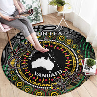 Personalised Australia And Vanuatu Round Carpet Aboriginal Lizard Polynesia Ni-Van Pig Tusk LT14 - Polynesian Pride