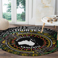 Personalised Australia And Vanuatu Round Carpet Aboriginal Lizard Polynesia Ni-Van Pig Tusk LT14 - Polynesian Pride