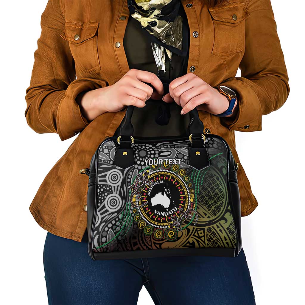 Personalised Australia And Vanuatu Shoulder Handbag Aboriginal Lizard Polynesia Ni-Van Pig Tusk LT14 - Polynesian Pride