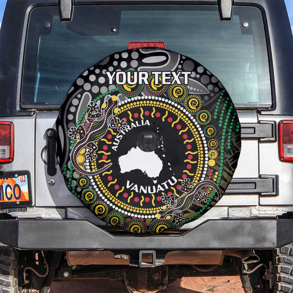 Personalised Australia And Vanuatu Spare Tire Cover Aboriginal Lizard Polynesia Ni-Van Pig Tusk