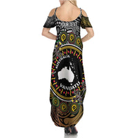Personalised Australia And Vanuatu Summer Maxi Dress Aboriginal Lizard Polynesia Ni-Van Pig Tusk LT14 - Polynesian Pride