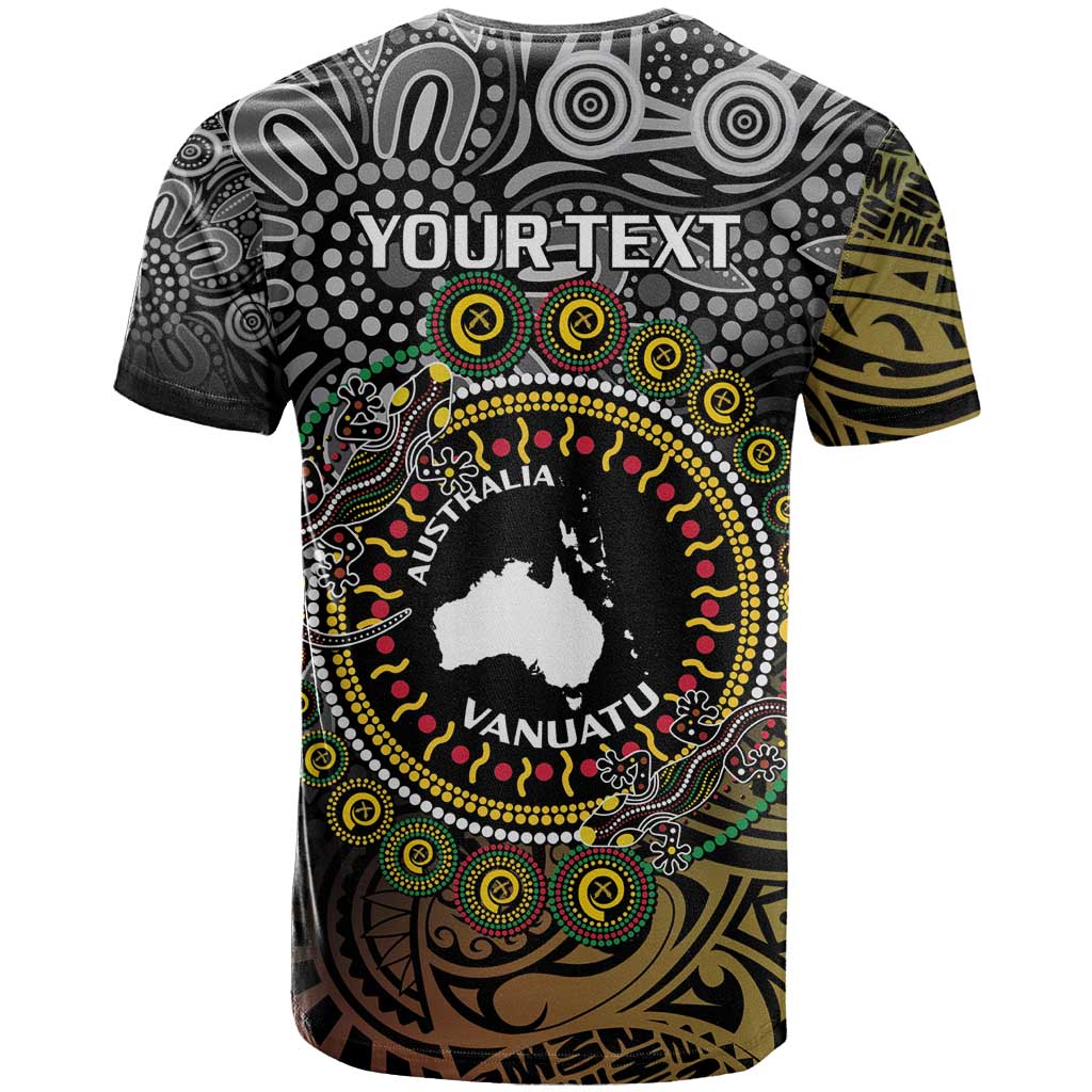 Personalised Australia And Vanuatu T Shirt Aboriginal Lizard Polynesia Ni-Van Pig Tusk LT14 - Polynesian Pride
