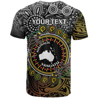 Personalised Australia And Vanuatu T Shirt Aboriginal Lizard Polynesia Ni-Van Pig Tusk LT14 - Polynesian Pride