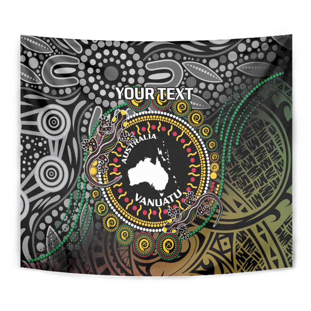Personalised Australia And Vanuatu Tapestry Aboriginal Lizard Polynesia Ni-Van Pig Tusk LT14 - Polynesian Pride
