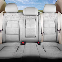 Tokelau White Sunday Back Car Seat Cover Polynesian Pattern Gardenia Thunbergia LT14 One Size White - Polynesian Pride