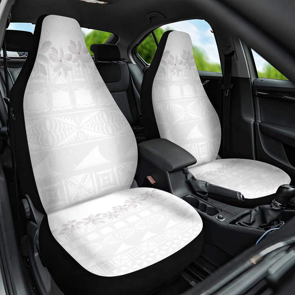 Tokelau White Sunday Car Seat Cover Polynesian Pattern Gardenia Thunbergia LT14 One Size White - Polynesian Pride