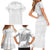 Tokelau White Sunday Family Matching Short Sleeve Bodycon Dress and Hawaiian Shirt Polynesian Pattern Gardenia Thunbergia