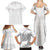 Tokelau White Sunday Family Matching Summer Maxi Dress and Hawaiian Shirt Polynesian Pattern Gardenia Thunbergia