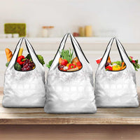 Tokelau White Sunday Grocery Bag Polynesian Pattern Gardenia Thunbergia LT14 3-pack One Size White - Polynesian Pride