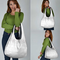 Tokelau White Sunday Grocery Bag Polynesian Pattern Gardenia Thunbergia LT14 - Polynesian Pride